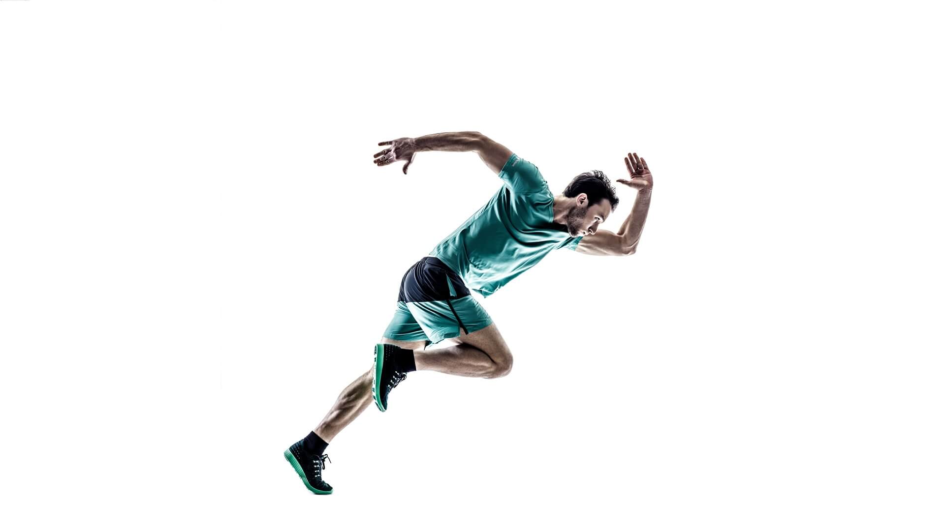 Athletic figure in motion